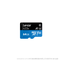 雷克沙 LSDMI64GBBCN633N Lexar® High-Performance 633x microSDHC™/microSDXC™ UHS-I 存储卡 64G 读00MB/s 写45MB/s