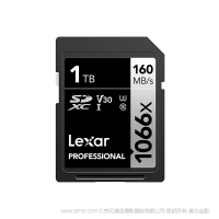 雷克沙 Lexar® Professional 1066x SDXC™ UHS-I 存储卡SILVER系列 闪存 SD卡 相机存储 1TB 512GB 256GB 128GB 64GB