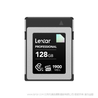 雷克沙 Lexar® LCXEXDM128GRNENG Professional CFexpress™ Type B 存储卡 DIAMOND 系列 CEB128G 1900mb 1700mb